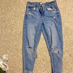 White washed ripped jeans